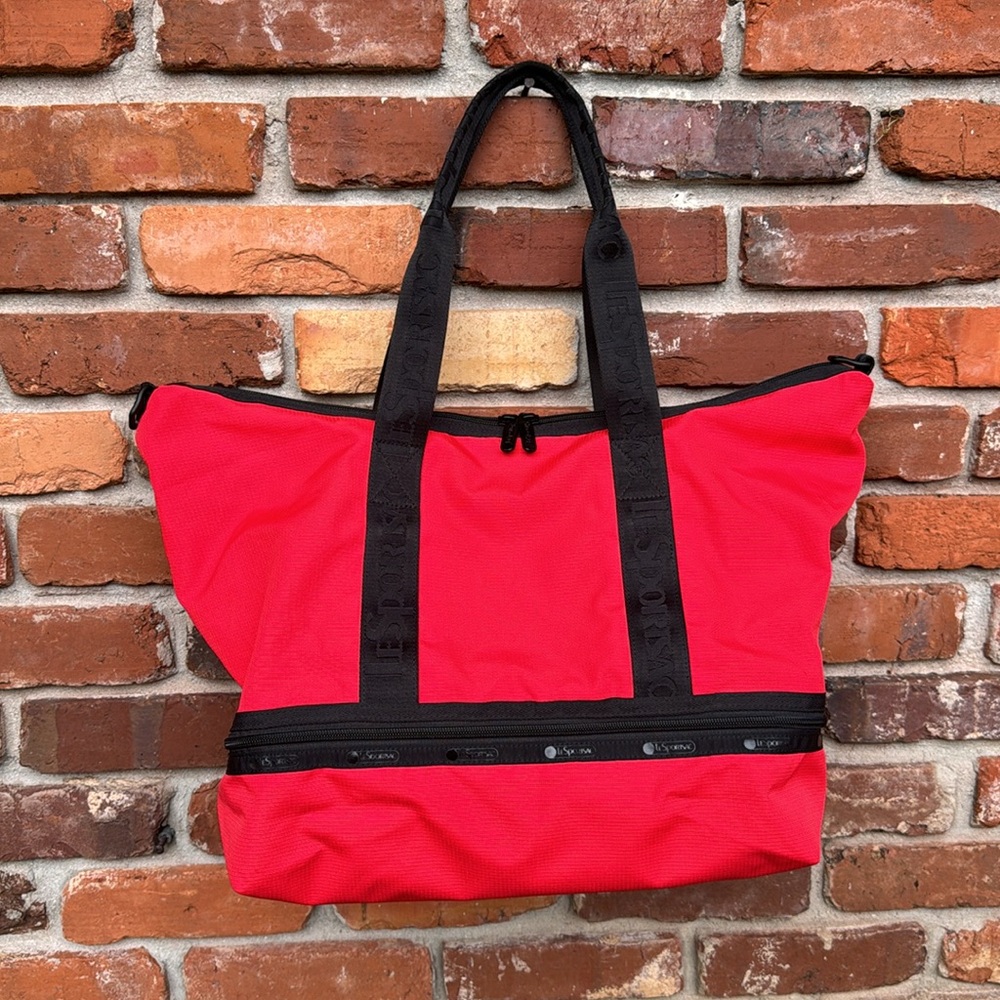 LeSportsac Classic Red Top Handles Gym Essentials Small Duffle Bag